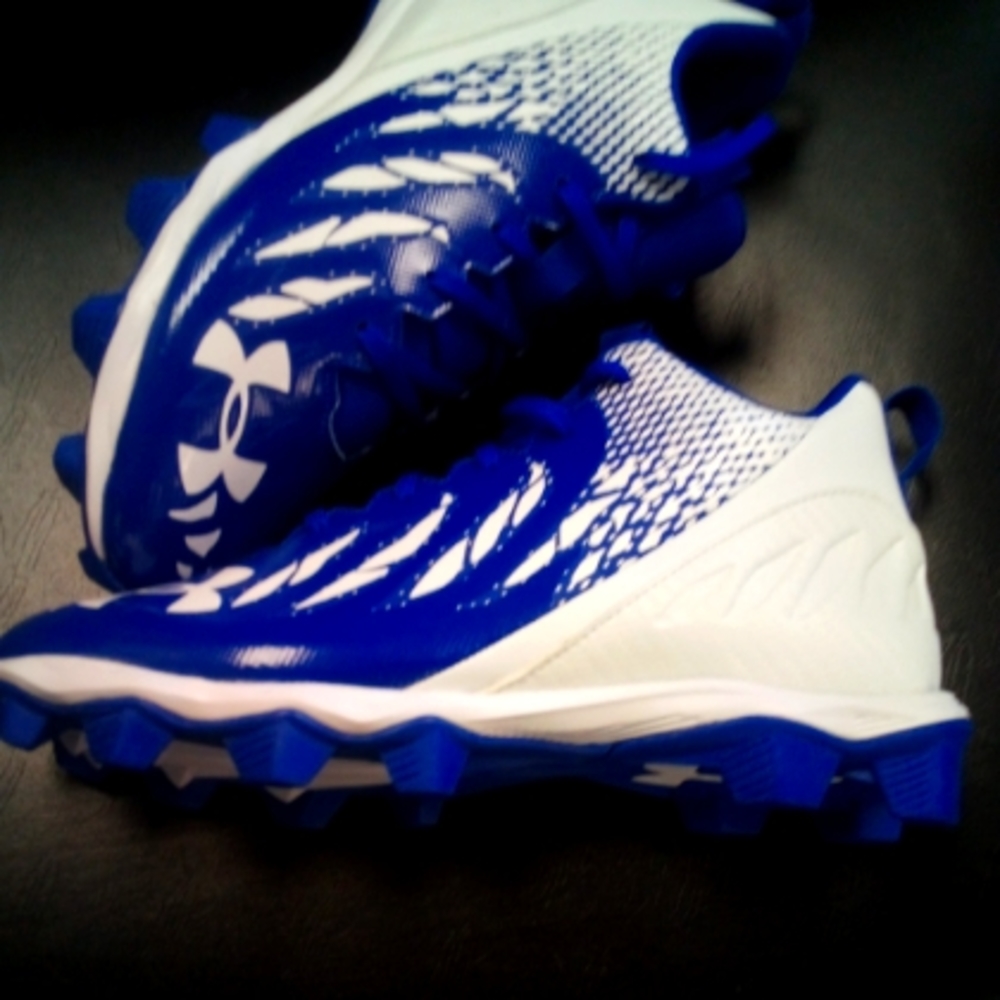 Under Armour Spotlight Franchise RM Football Cleats Blue 3022774-400 Mens sz 8